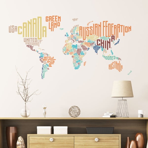 Adesivo murale Mappa del mondo moderno - Ambiance