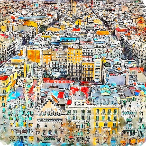 Dipinto 50x50 cm Barcelona - Fedkolor