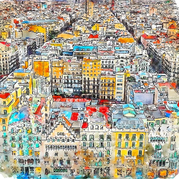 Dipinto 90x90 cm Barcelona - Fedkolor