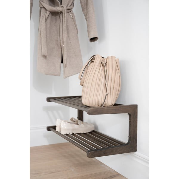 Scarpiera pensile marrone scuro in legno di quercia Inverness - Rowico-image-1