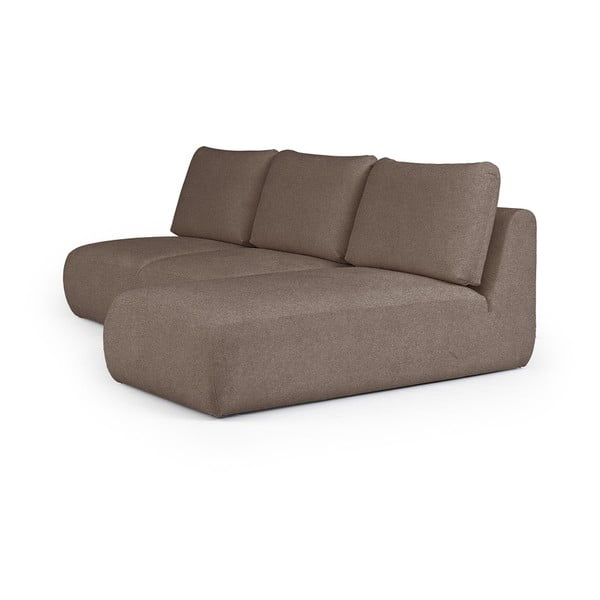 Divano angolare marrone (con penisola a destra e chaise lounge) rivestito in bouclé Mirel – Rodier-image-2