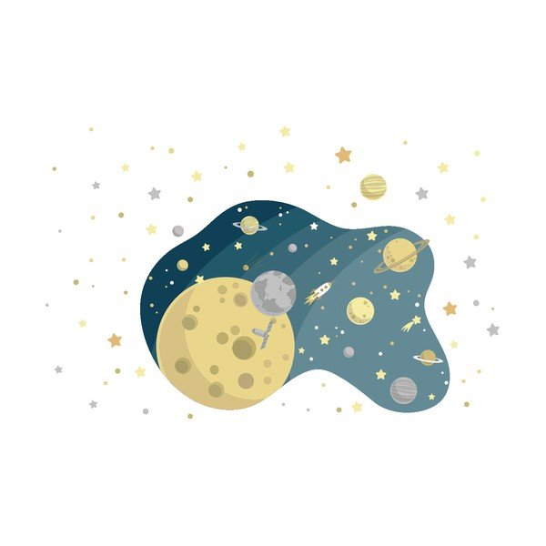 Adesivo murale per bambini La galassia stellata, 90 x 60 cm - Ambiance