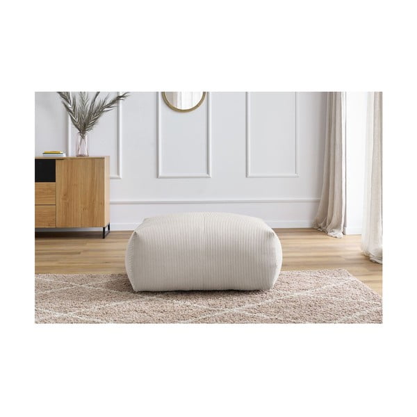 Poggiapiedi color crema con rivestimento in velluto a coste Voltaire – Bobochic Paris-image-1