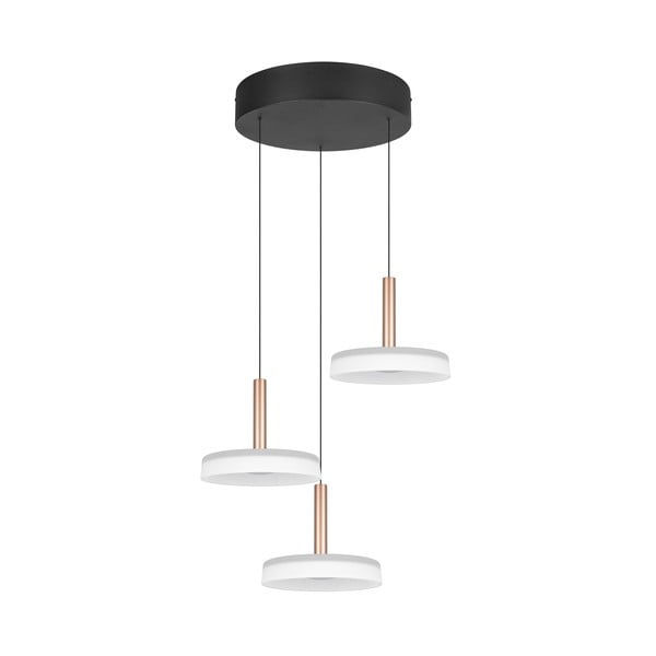 Lampadario a LED dimmerabile in nero, bianco e oro con paralume in vetro ø 35 cm Celeste - Trio