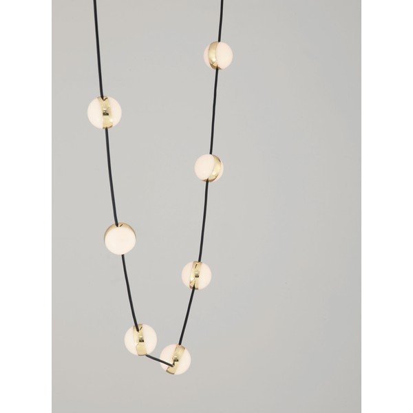Lampadario LED nero opaco in alluminio con paralume in vetro acrilico con intensità regolabile Alcinoe – Nova Luce-image-2