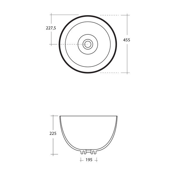 Lavabo rotondo bianco in ceramica ø 45,5 cm Dome – Sapho-image-3