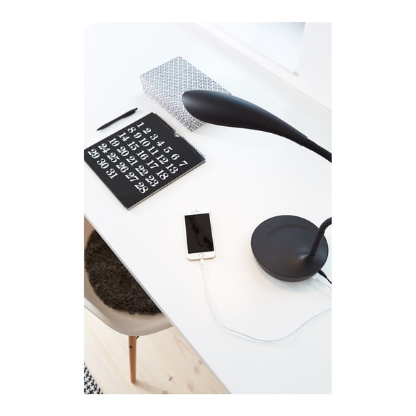 Lampada da tavolo nera con porta USB Swan - Markslöjd-image-4