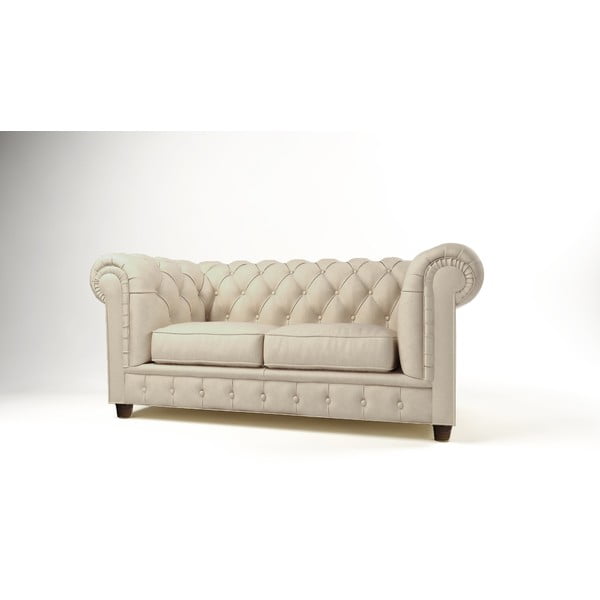 Divano in velluto crema 184 cm Cambridge - Ropez-image-1
