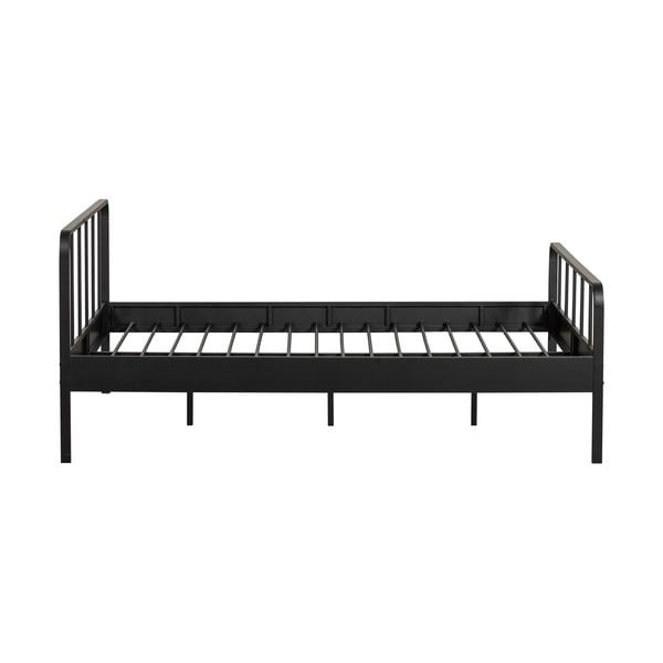 Letto matrimoniale in metallo nero con griglia 160x200 cm Mees - WOOOD-image-3