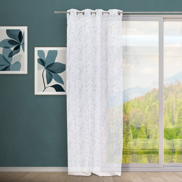 Tenda sottile bianca/grigia 140x260 cm Coral – Casa Selección-image-1