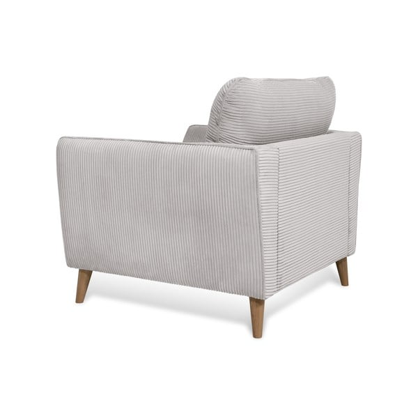 Poltrona in velluto a coste grigio chiaro Paris - Scandic-image-4