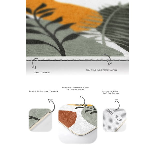 Set di tappetini per il bagno in velluto verdi 2 pz 60x100 cm Illustrated Autumn – Mila Home-image-3