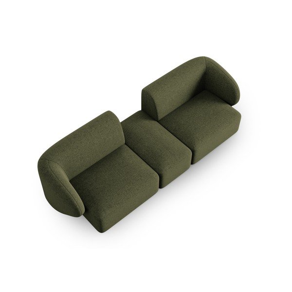 Divano verde con rivestimento in ciniglia 246 cm Paolo – Milo Casa-image-1