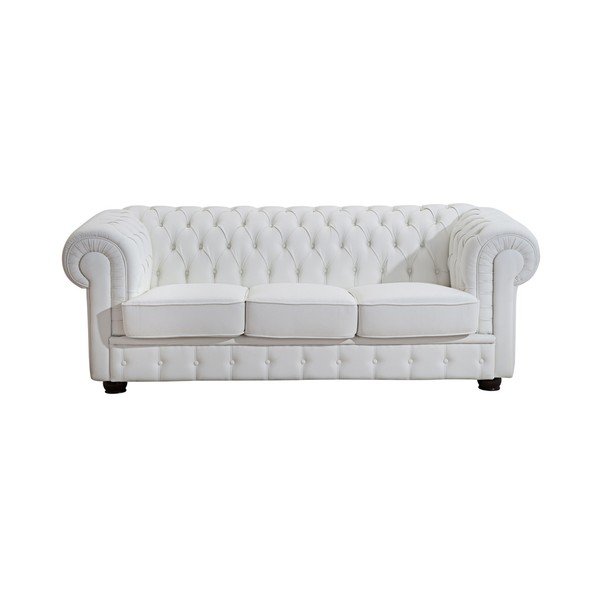 Divano in pelle bianca Bridgeport, 200 cm - Max Winzer-image-2