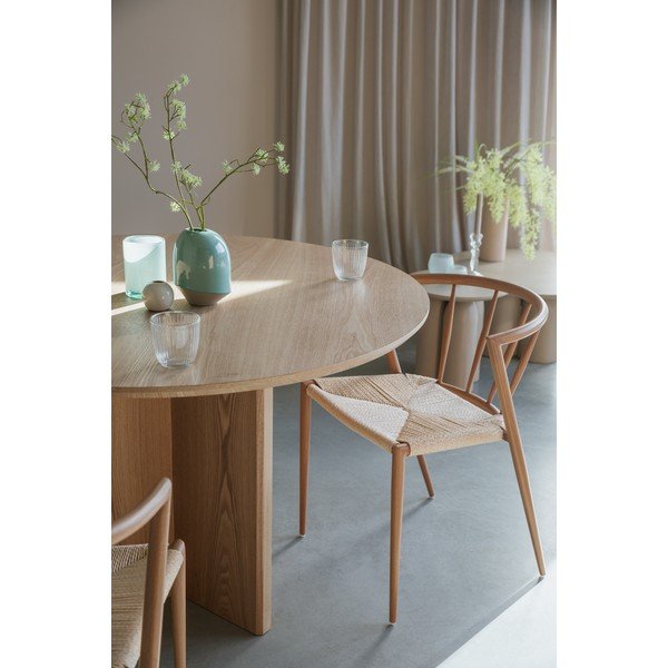 Tavolo da pranzo rotondo con effetto rovere ø 120 cm Laurent – White Label-image-1