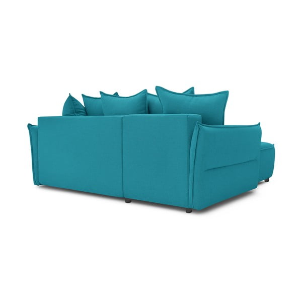 Divano letto angolare turchese (angolo sinistro) Leon - Bobochic Paris-image-4