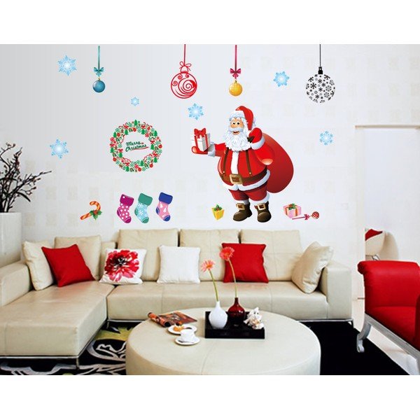 Adesivi natalizi Babbo Natale, palline e albero - Ambiance-image-1