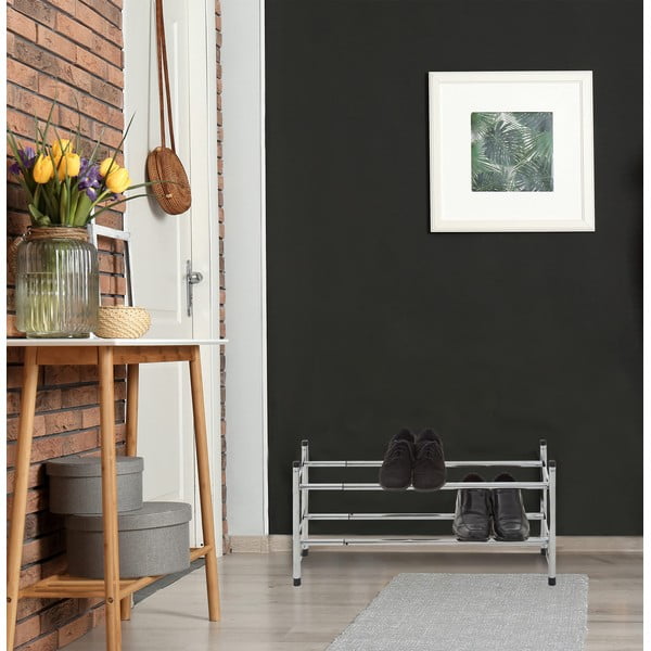 Scarpiera argentata in metallo allungabile – Premier Housewares-image-1