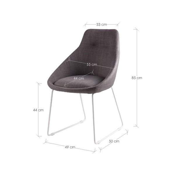Set di 2 sedie da pranzo grigio chiaro Alba - sømcasa-image-4