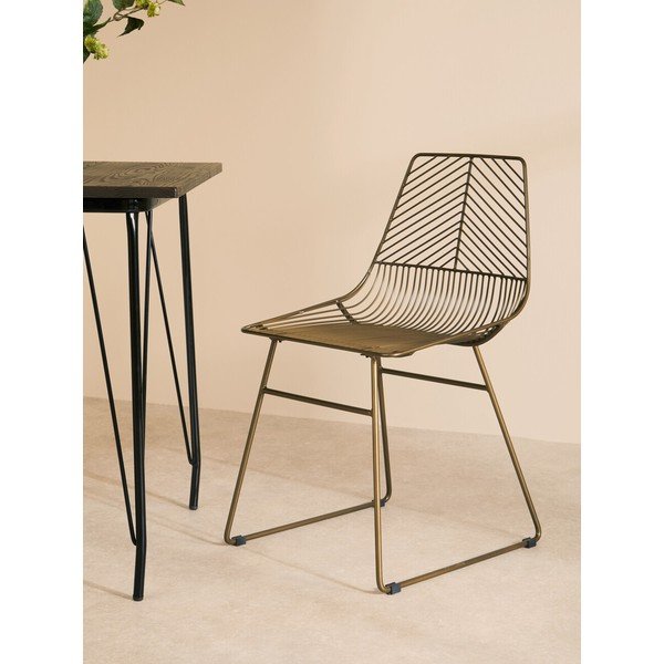 Sedia da pranzo color bronzo in metallo District – Premier Housewares-image-1