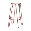 Sedia da bar di colore naturale/oro rosa in olmo massiccio (altezza della seduta 75 cm) District – Premier Housewares