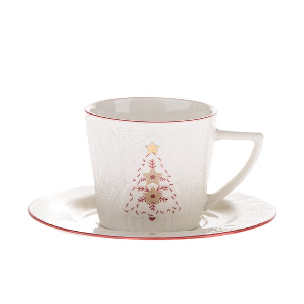 Tazza in porcellana bianca con motivo natalizio 110 ml - Dakls