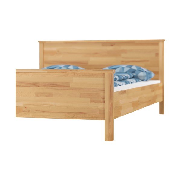 Letto singolo di colore naturale in faggio massiccio 90x200 cm Roma – Olivia Living-image-2