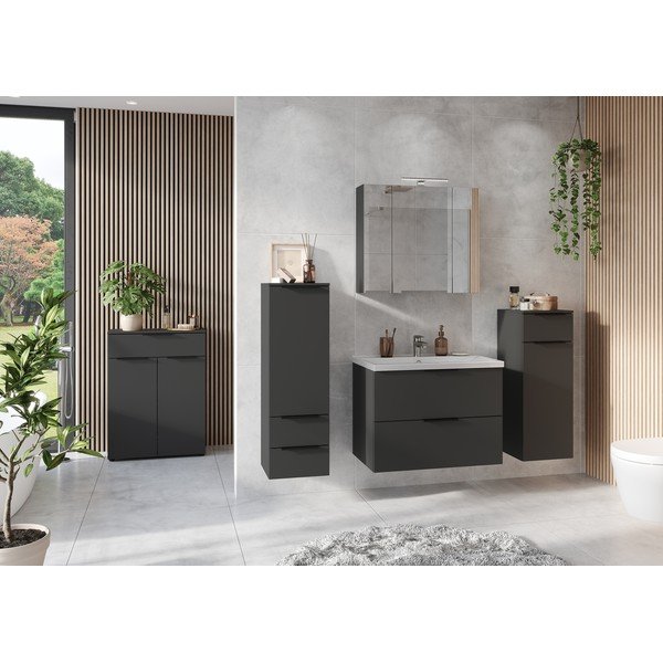 Mobile con lavello color antracite opaco da appendere 81x65 cm Crandon – Germania-image-2
