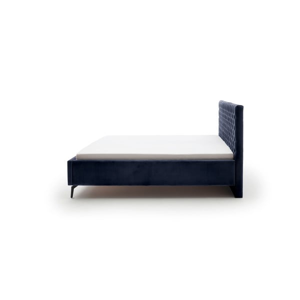 Letto matrimoniale imbottito blu scuro con contenitore con rete inclusa 180x200 cm La Maison – Meise Möbel-image-3