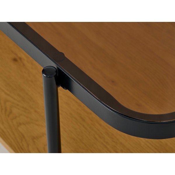Tavolino da salotto di colore naturale con piano in vetro 60x120 cm Hassel – Unique Furniture-image-3