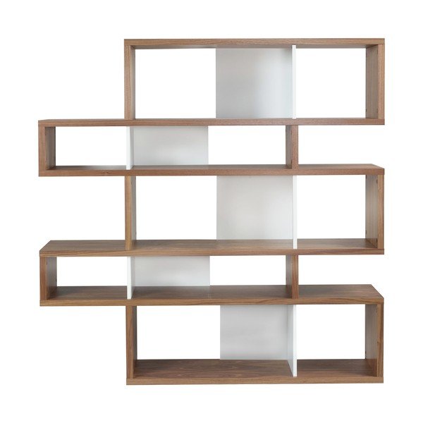 Libreria marrone e bianca Londra, altezza 160 cm - TemaHome