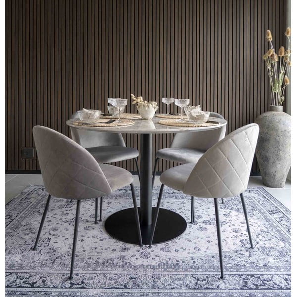 Tavolo da pranzo rotondo con piano in marmo ø 110 cm Bolzano - House Nordic-image-1