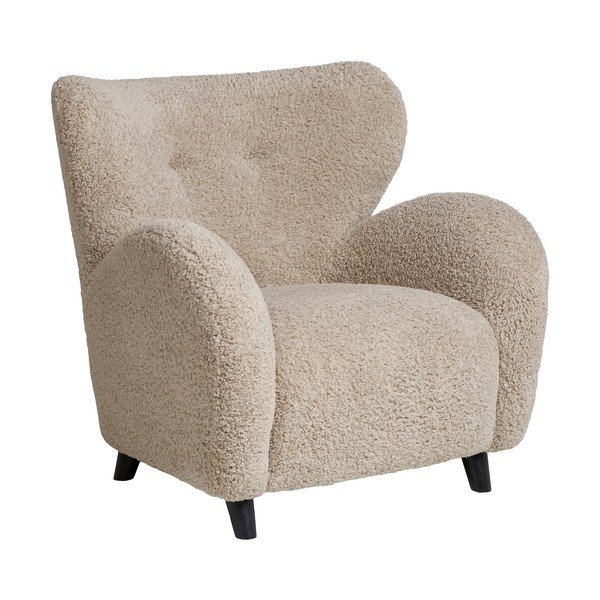 Poltrona beige in tessuto bouclé Carlino - House Nordic