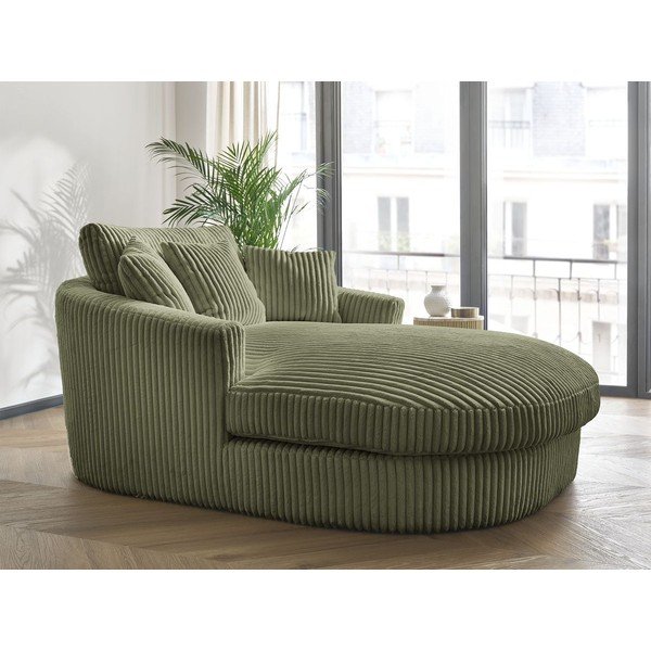 Poltrona verde con rivestimento in velluto a coste Belem – Bobochic Paris-image-1