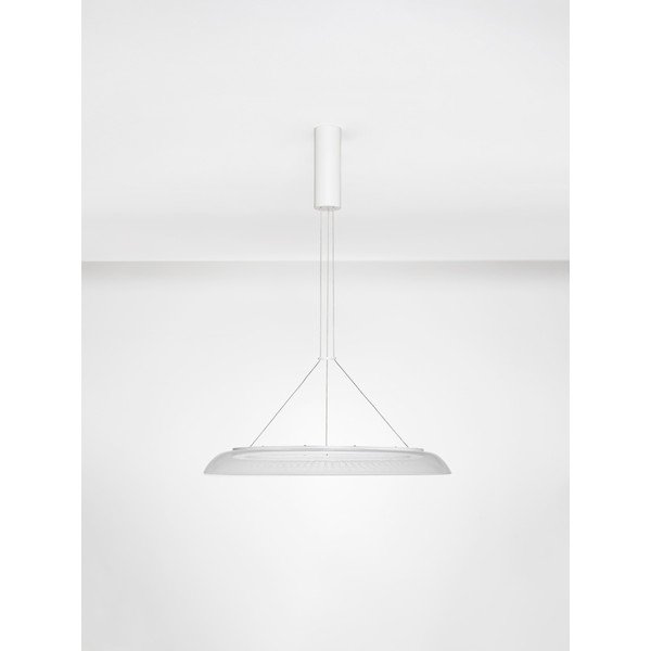 Lampadario LED bianco opaco in alluminio con paralume in vetro acrilico ø 60 cm Mantle – Nova Luce-image-3