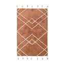 Tappeto in cotone marrone fatto a mano, 100 x 150 cm Lassa - Nattiot