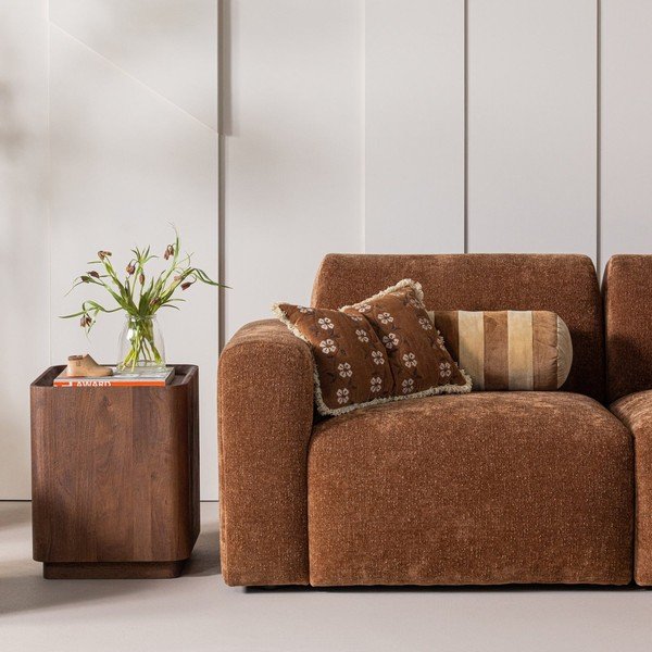Tavolino rotondo in mango massiccio ø 40 cm Volu – WOOOD-image-1