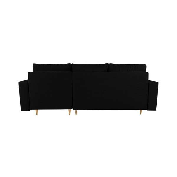 Divano letto angolare nero con lettino sul lato destro Iris - Mazzini Sofas-image-3