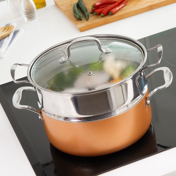 Sada hrnců s napařovačem InnovaGoods Copper-Effect-image-1