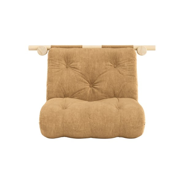 Poltrona marrone chiaro allungabile con rivestimento in velluto a coste Hooked – Karup Design