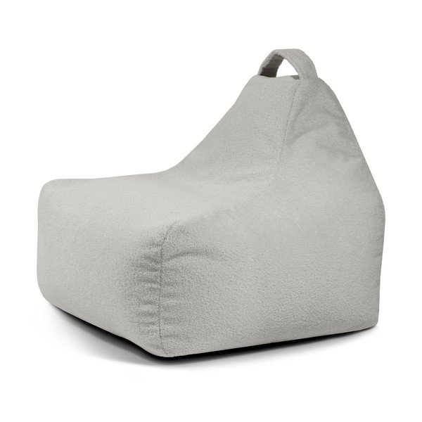 Pouf a sacco per bambini grigio chiaro con rivestimento in bouclé Game Amuse – SLOWDOWN