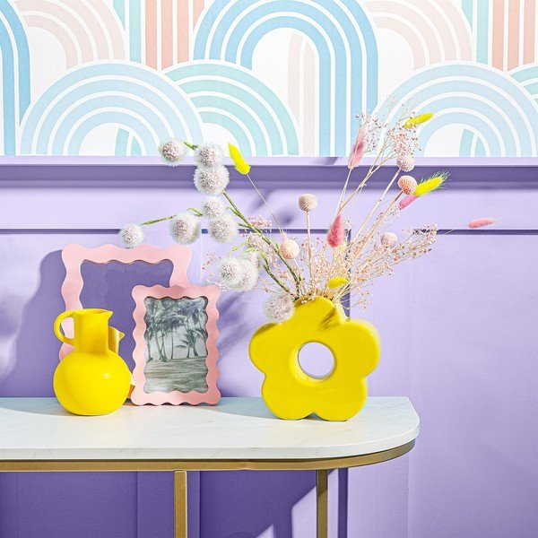 Vaso in gres giallo Flower - Sass & Belle-image-1