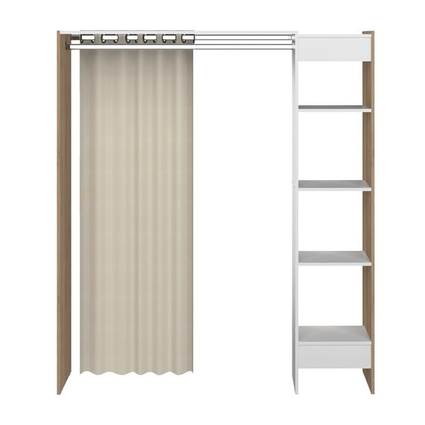 Armadio bianco e beige in rovere 160x182 cm Tom - TemaHome-image-3