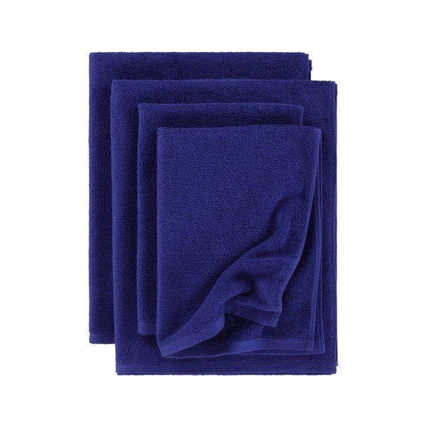 Set di asciugamani per viso e corpo blu in cotone 4 pz Darcy – Jotex