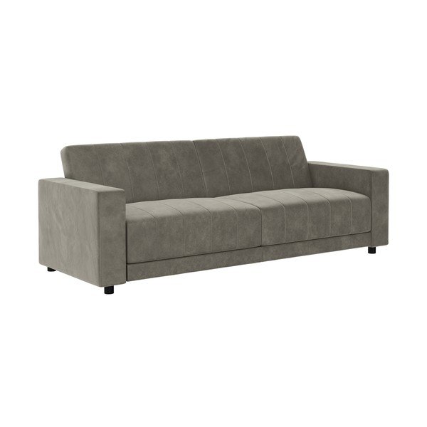 Divano grigio tortora reclinabile/allungabile con rivestimento in velluto 225 cm Allie II – Støraa-image-2