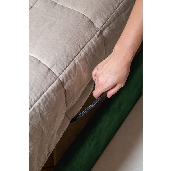 Letto singolo imbottito verde con contenitore con griglia 90x200 cm Dreamy Aurora - Miuform-image-3