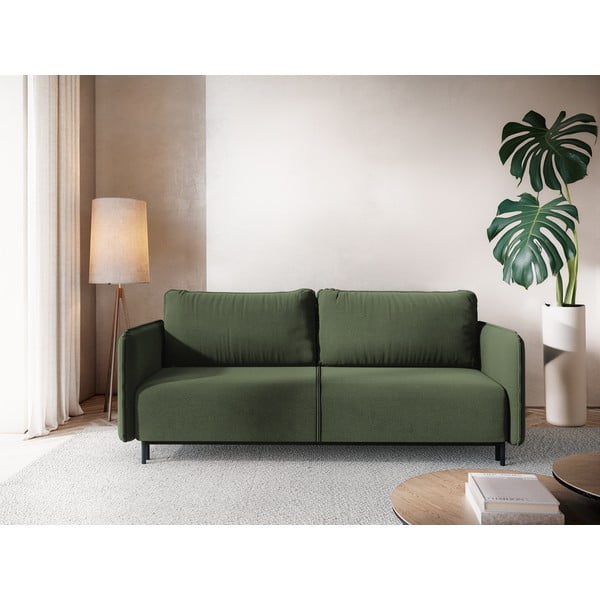 Divano verde allungabile/con contenitore 226 cm Luana – Makamii-image-1