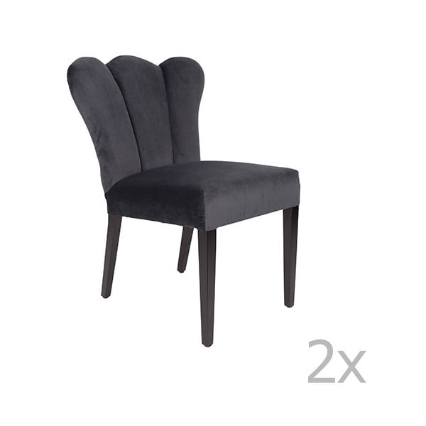 Set di 2 sedie grigio scuro Faye - White Label