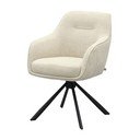Sedia da pranzo color crema imbottito con braccioli Avola – Unique Furniture
