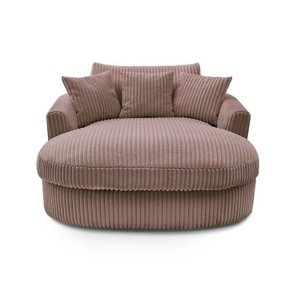Poltrona rosa con rivestimento in velluto a coste Belem – Bobochic Paris-image-3